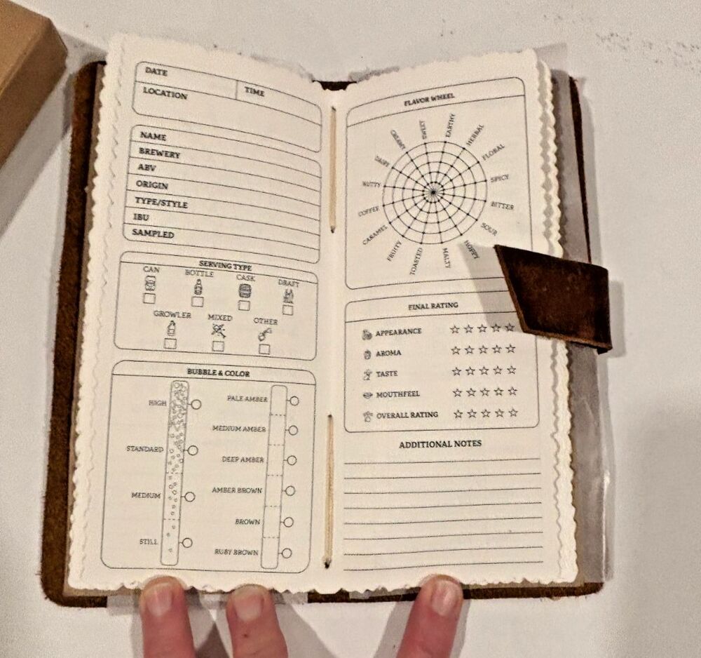 Tolredo Handcrafted Craft Beer Log Brown Leather Book Tasting Journal Handmade - Picture 5 of 5